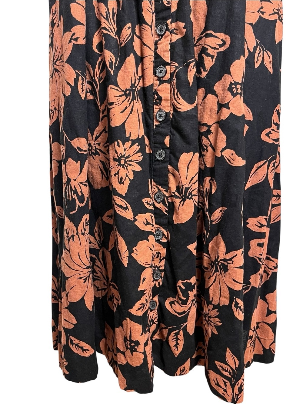 Free People The Perfect Sundress Black Linen Blend Button Front Halter — Size S - Picture 5 of 12